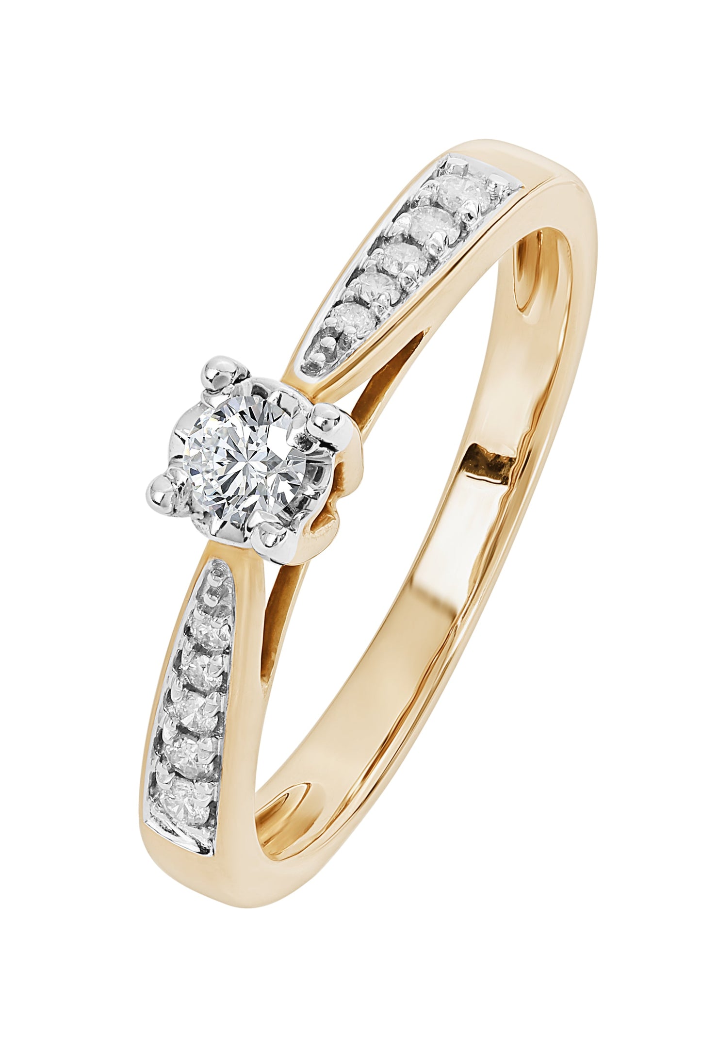 9ct Yellow Gold 0.19ct Diamond Engagement Ring-0