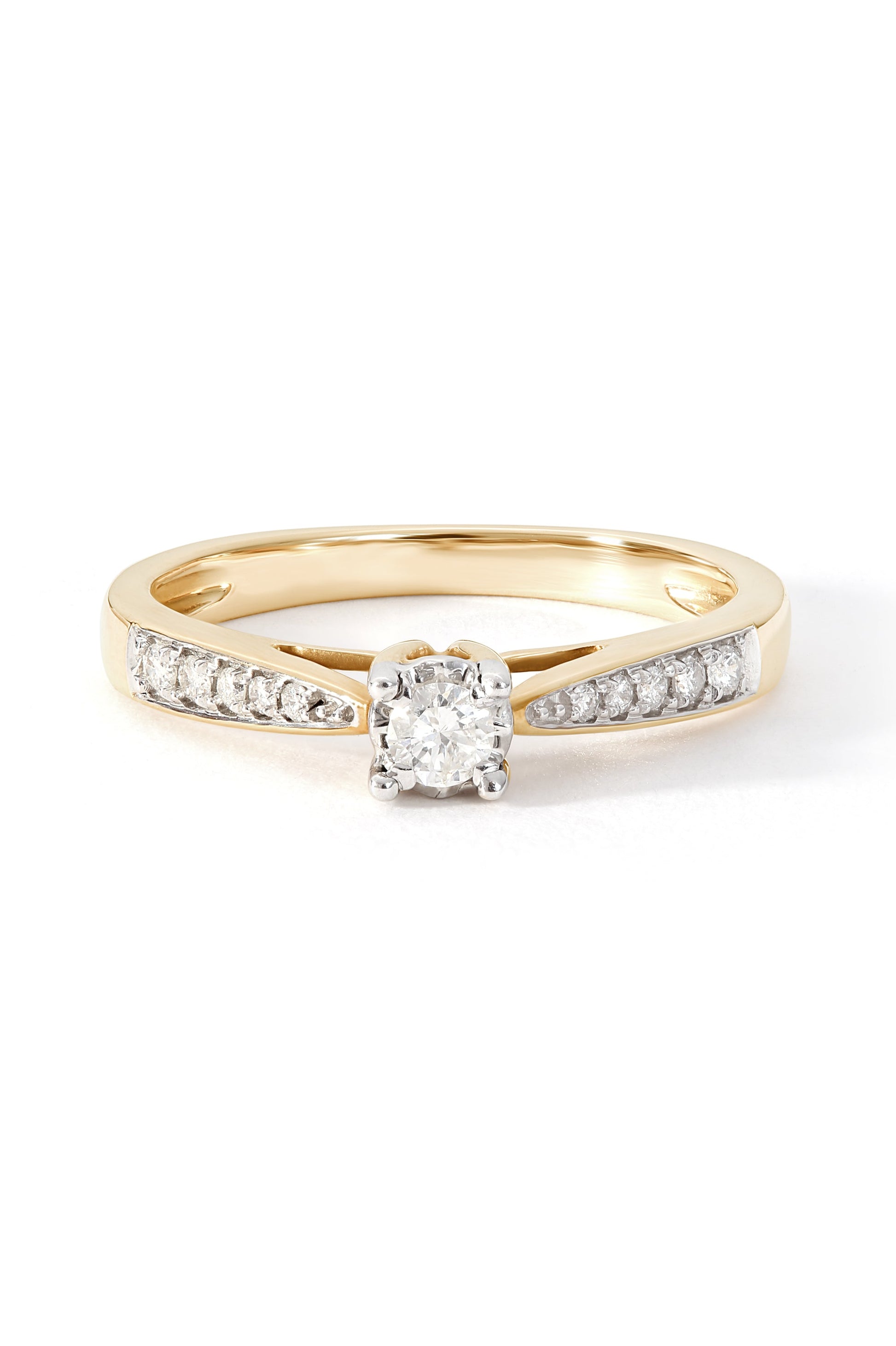 9ct Yellow Gold 0.19ct Diamond Engagement Ring-2