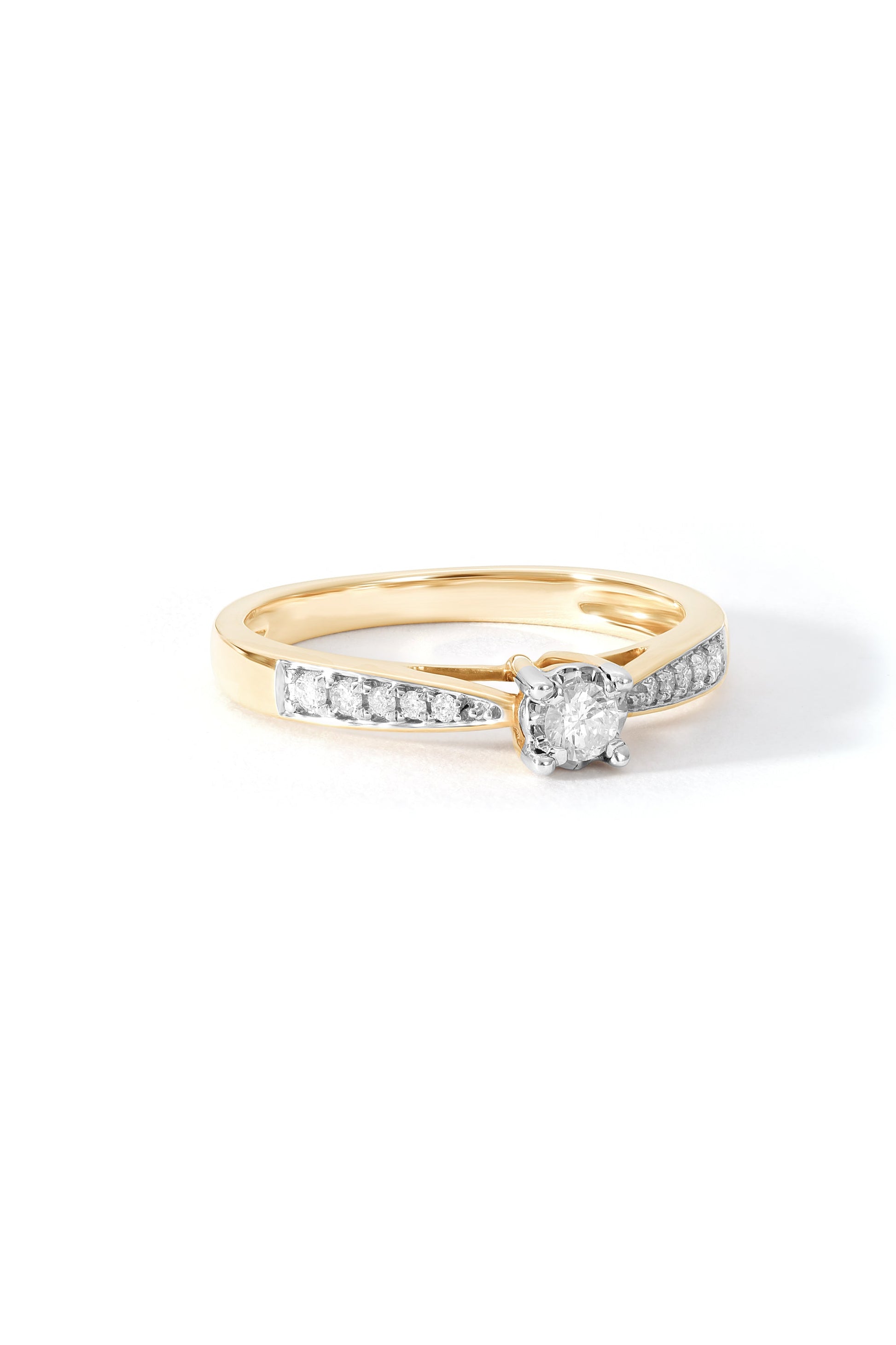 9ct Yellow Gold 0.19ct Diamond Engagement Ring-4