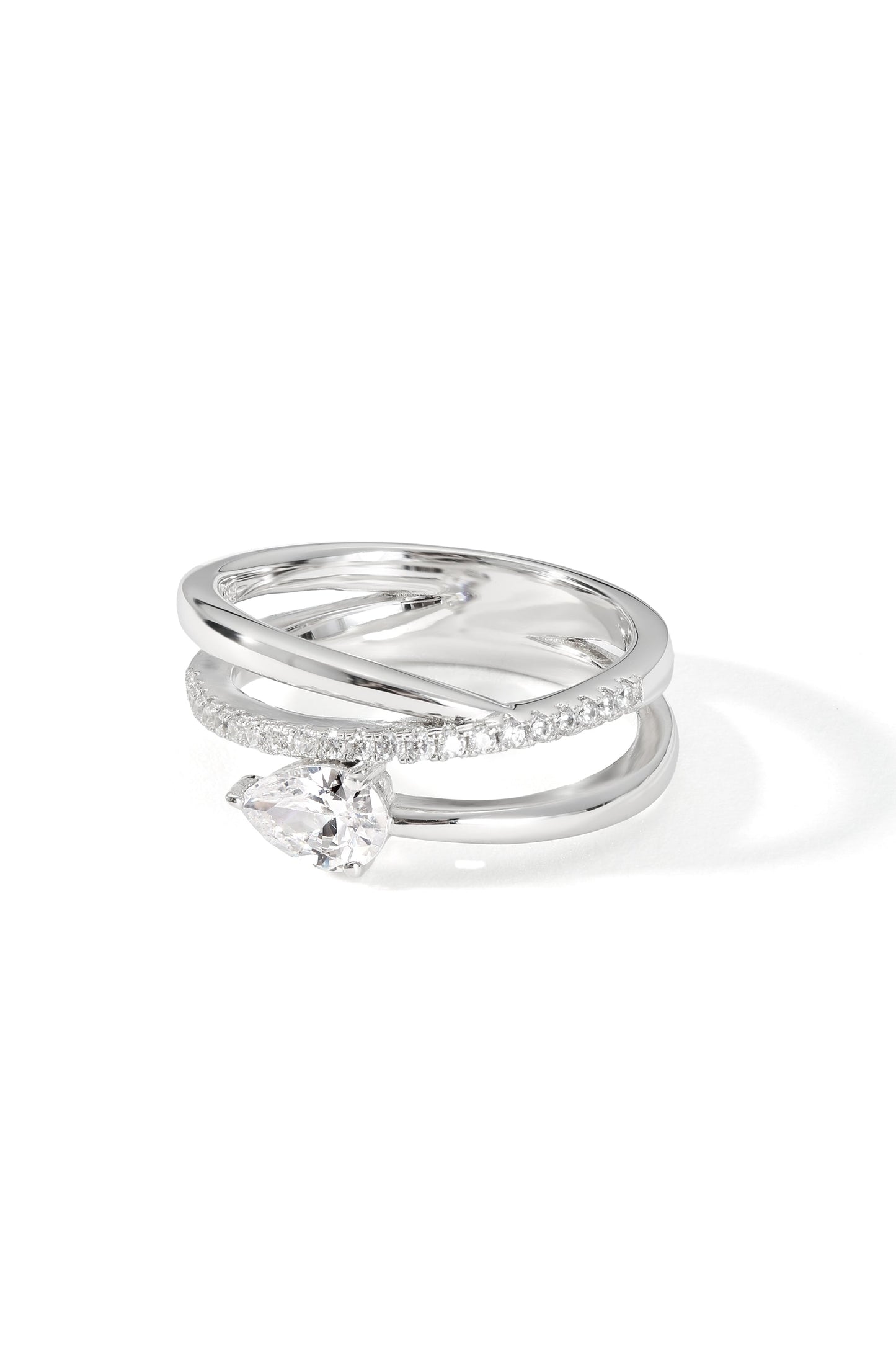 Sterling Silver Cubic Zirconia Wrap Ring-2