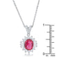 Chrisalee 3.2ct Ruby CZ Rhodium Classic Drop Necklace