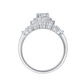 1 Carat Moissanite Diamomd 18K White Gold Crown Ring