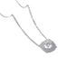 1 Carat Moissanite Diamond 14K White Gold Flower Shape Pendant Chain Necklace