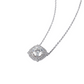 1 Carat Moissanite Diamond 14K White Gold Flower Shape Pendant Chain Necklace