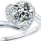 1 Carat Moissanite Diamond with Zicorn Accents 925 Sterling Silver Heart Ring or Promise Ring or Anniversary Ring