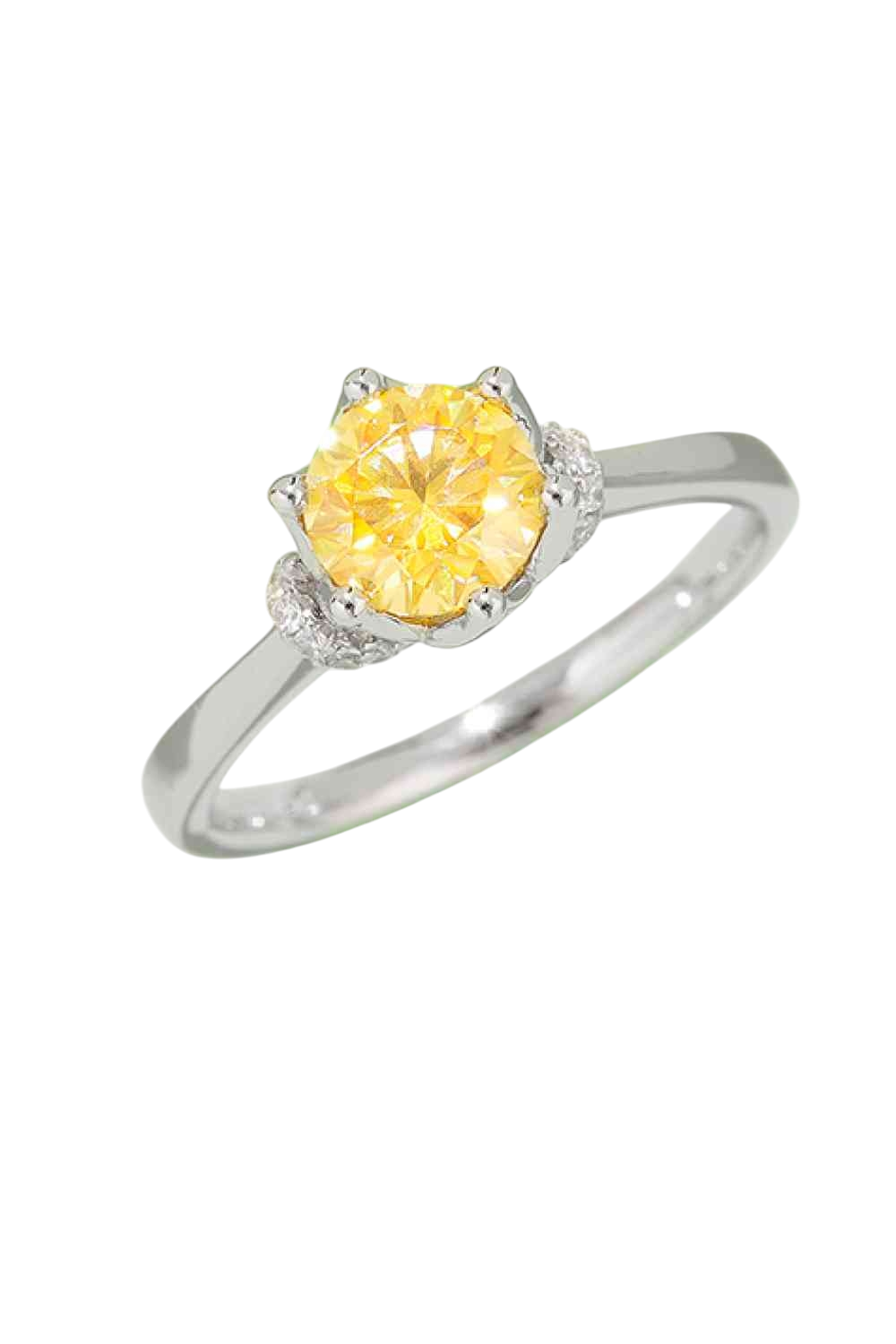 1 Carat Hot Pink or Gold or Sky Blue Moissanite Diamond Contrast 925 Sterling Silver Platinum-plated Ring