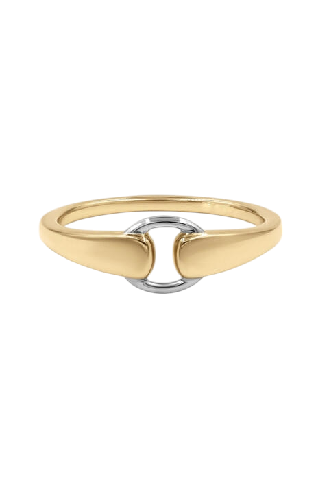 Contrast 925 Sterling Silver Over 18K Gold and Platinum-plated Ring