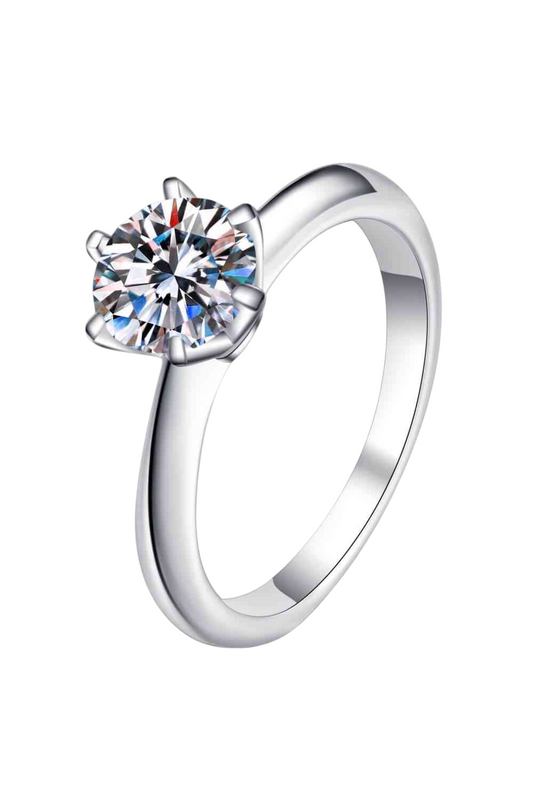 1.5 Carat Moissanite Diamond 925 Sterling Silver Ring or Promise Ring or Engagement Ring