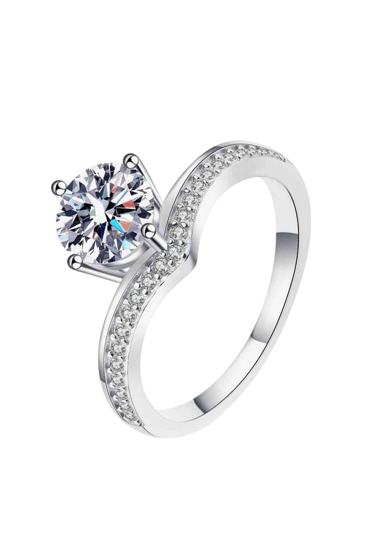 925 Sterling Silver 1 Carat Moissanite Diamond Uplift Me Ring or Promise Ring or Engagement Ring