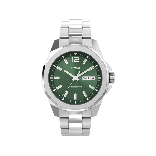 Timex Essex Ave 46 St - Bold Green Dial Bracelet Watch for Men