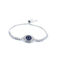 Sterling Silver Evil Eye Tennis Bracelet with Blue and White Moissanite-1