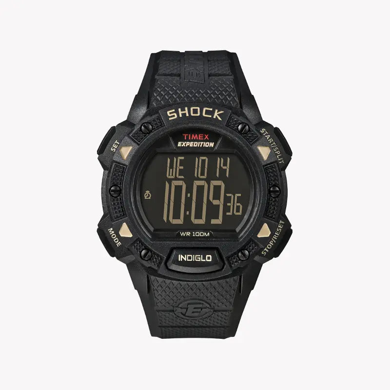 TIMEX EXPEDITION T49896 RUGGED DIGITAL MEN'S WATCH - BLACK RESIN, 100M WATER RESISTANT-0