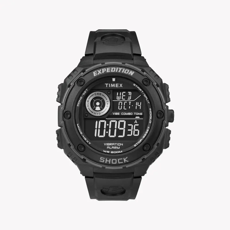 TIMEX EXPEDITION T49983 RUGGED DIGITAL MEN'S WATCH - BLACK RESIN, 50MM, 20 ATM WATER RESISTANT-0