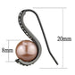 TK2728 - IP Light Black  (IP Gun) Stainless Steel Earrings with Synthetic Pearl in Light Peach-1