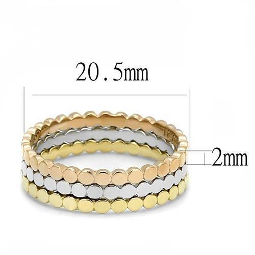 TK3180 - IP Gold & IP Rose Gold (Ion Plating) Stainless Steel Ring with No Stone-1