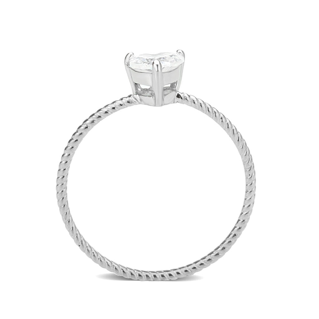 TK3859 - IP Gold(Ion Plating) Stainless Steel Ring with AAA Grade CZ in Clear-2