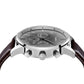 TRNDA TRENDY STAINLESS STEEL MEN'S WATCH - ELEGANT GRADIENT STEEL GRAY DIAL & BROWN LEATHER BAND-2