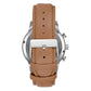 TRNDA STAINLESS STEEL 43MM MEN'S WATCH - TIMELESS GRADIENT STEEL GRAY DIAL WITH TAN LEATHER BAND-4