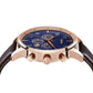 TRNDA MENS ROSE GOLD STAINLESS STEEL WATCH - TIMELESS STYLE WITH DARK BLUE DIAL & BROWN LEATHER BAND-2