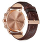 TRNDA MENS ROSE GOLD STAINLESS STEEL WATCH - TIMELESS STYLE WITH DARK BLUE DIAL & BROWN LEATHER BAND-3