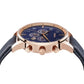 TRNDA ROSE GOLD STAINLESS STEEL MEN'S WATCH - ELEGANT BLUE DIAL & LEATHER BAND-2