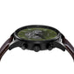 TRNDA STAINLESS STEEL MEN'S WATCH - TIMELESS BLACK & SEAWEED GREEN DIAL with BROWN LEATHER BAND-2