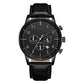 TRNDA STAINLESS STEEL MEN'S WATCH - ELEGANT CHARCOAL BLACK DIAL & LEATHER BAND-0