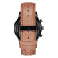 TRNDA STAINLESS STEEL MEN'S WATCH - TIMELESS BLACK & TAN LEATHER FASHION STATEMENT 43MM-4