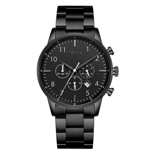 TRNDA BLACK STEEL MEN'S WATCH - TIMELESS STYLE & STRENGTH, UNIQUE CHARCOAL DIAL-0