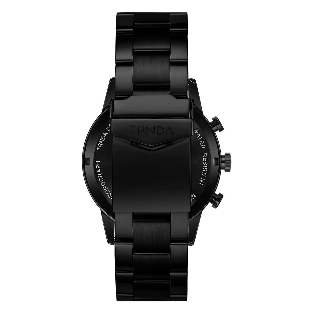 TRNDA BLACK STEEL MEN'S WATCH - TIMELESS STYLE & STRENGTH, UNIQUE CHARCOAL DIAL-4