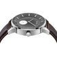 TRNDA STAINLESS STEEL CLASSIC - TIMELESS MEN'S WATCH with Brown Leather Band & Unique Black Dial-2