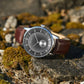 TRNDA MEN'S STAINLESS STEEL WATCH - ELEGANT GRADIENT DIAL & BROWN LEATHER BAND-3