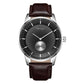 TRNDA STAINLESS STEEL 43MM MEN'S WATCH - TIMELESS ELEGANCE WITH GRADIENT DIAL & LEATHER BAND-0