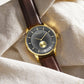 TRNDA MEN'S SIGNATURE STAINLESS STEEL WATCH - GOLD CASE & BROWN LEATHER BAND, GRADIENT DIAL-4