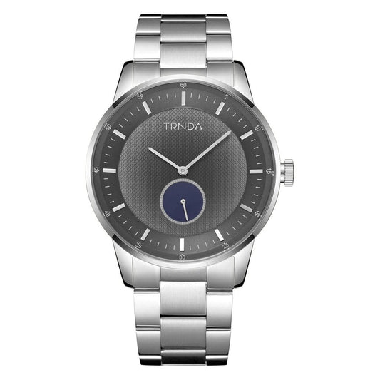 TRNDA TRENDY MEN'S STAINLESS STEEL WATCH - TIMELESS SILVER WITH GRADIENT GRAY DIAL-0