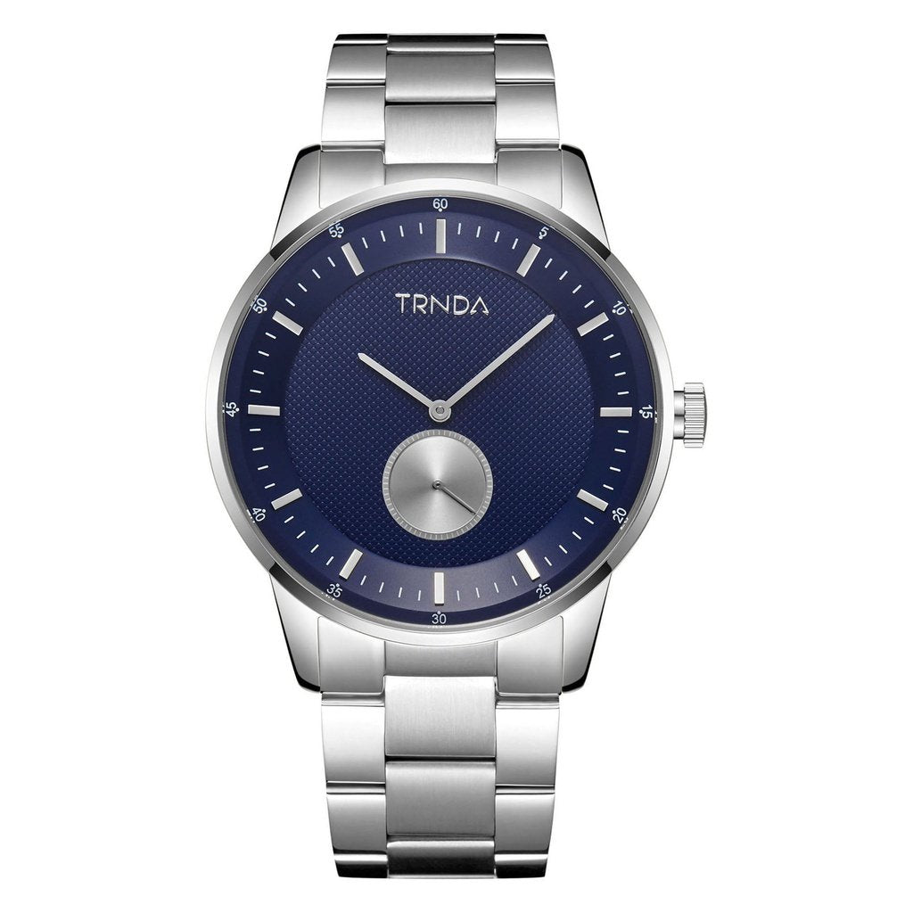 TRNDA STAINLESS STEEL TIMEPIECE - BOLD BLUE DIAL MEN'S WATCH FOR A TRENDSETTER'S STYLE-0