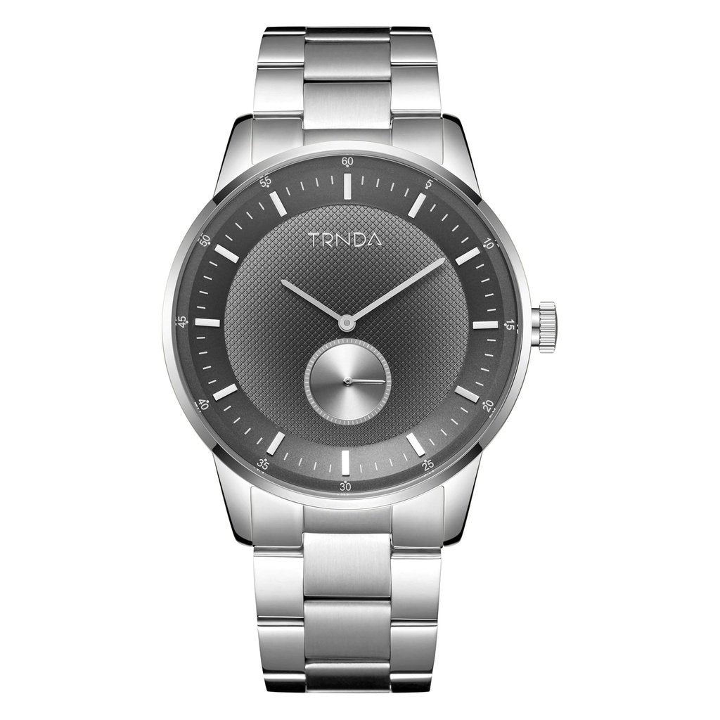 TRNDA MEN'S TIMEPIECE - TRENDY STAINLESS STEEL WATCH WITH GRADIENT GRAY DIAL-0