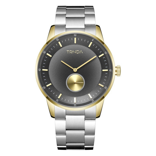 TRNDA TRENDY STAINLESS STEEL MEN'S WATCH - TIMELESS GOLD & SILVER FASHION STATEMENT-0