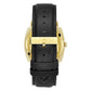 TRNDA SQUARE GOLD STAINLESS STEEL MEN'S WATCH - ELEGANT LIGHT GREY DIAL & BLACK LEATHER BAND-4