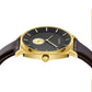 TRNDA SQUARE GOLD STAINLESS STEEL MEN'S WATCH - TIMELESS BLACK DIAL WITH BROWN LEATHER BAND-1