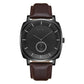 TRNDA SQUARE BLACK STAINLESS STEEL MEN'S WATCH - TIMELESS STYLE WITH BROWN LEATHER BAND-0