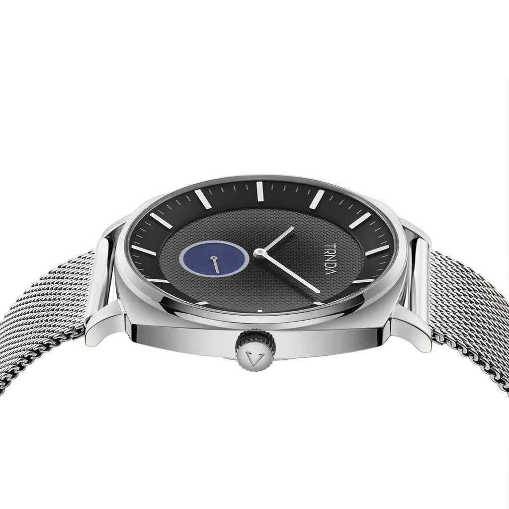 TRNDA SQUARE SILVER MESH MEN'S WATCH - TIMELESS GRADIENT DIAL & STAINLESS STEEL DESIGN-2