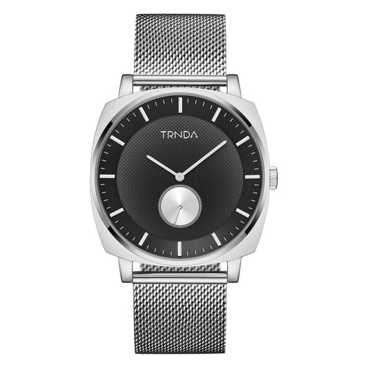 TRNDA SQUARE SILVER STAINLESS STEEL MESH MEN'S WATCH - TIMELESS STYLE WITH GRADIENT DIAL-0