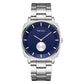 TRNDA STAINLESS STEEL SQUARE WATCH - TIMELESS BLUE DIAL MEN'S FASHION STATEMENT-0