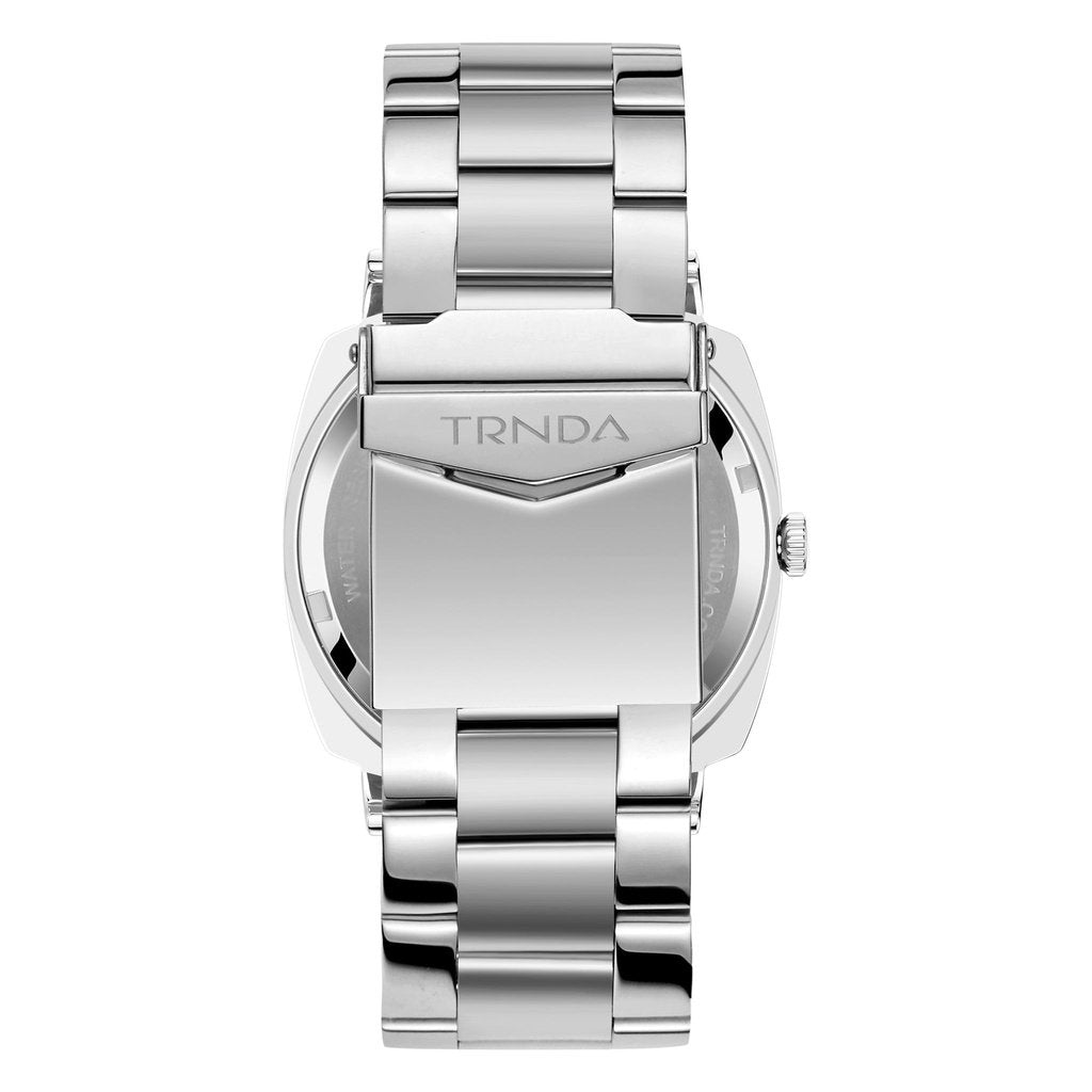 TRNDA STAINLESS STEEL SQUARE WATCH - TIMELESS BLUE DIAL MEN'S FASHION STATEMENT-4