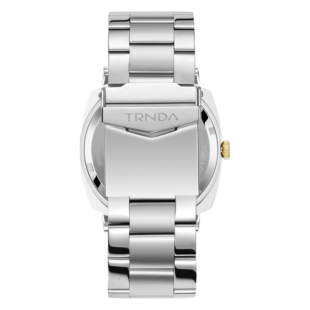 TRNDA SQUARE STAINLESS STEEL MEN'S WATCH - TIMELESS STYLE WITH GRADIENT GREY DIAL-4