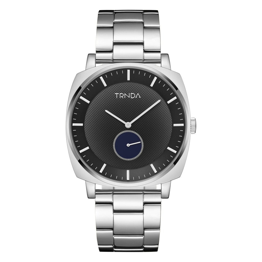 TRNDA SQUARE SILVER STAINLESS STEEL MEN'S WATCH - TIMELESS TRENDSETTER WITH GRADIENT DIAL-0