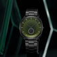 TRNDA MEN'S SQUARE BLACK STAINLESS STEEL WATCH - SEAWEED GREEN DIAL, TRENDY & DURABLE-4