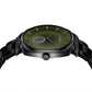 TRNDA MEN'S SQUARE BLACK STAINLESS STEEL WATCH - SEAWEED GREEN DIAL, TRENDY & DURABLE-1