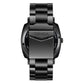 TRNDA MEN'S SQUARE BLACK STAINLESS STEEL WATCH - SEAWEED GREEN DIAL, TRENDY & DURABLE-3